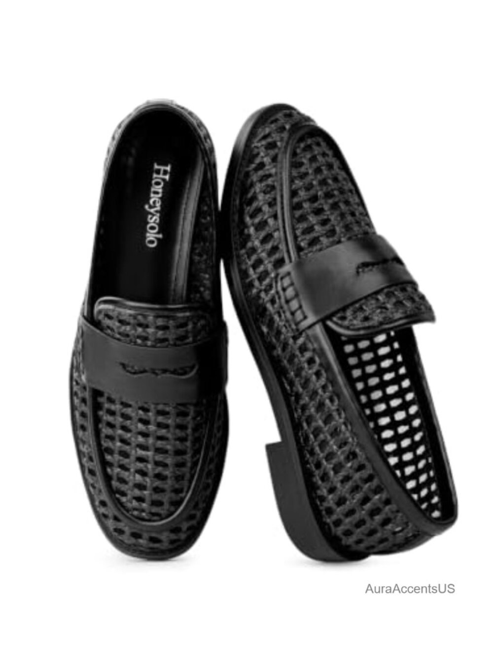 Raffia Woven Penny Loafers Slip-On Low Heel Flats